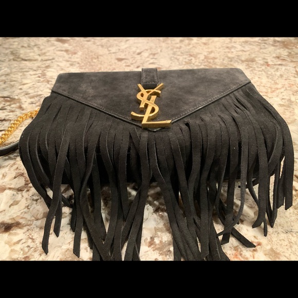 YSL Saint Laurent Monogram Fringe Crossbody Bag, - Picture 4 of 11